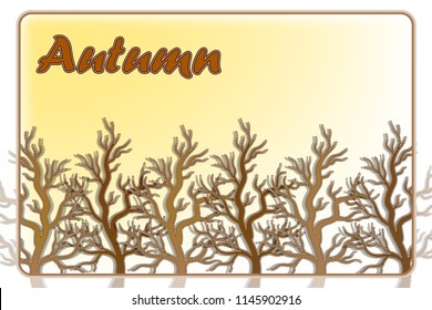 Abstract Autumn background on paper tree. Paper art style.