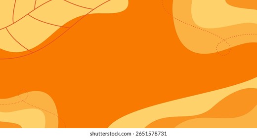 Fundo de outono abstrato com cores laranja e padrões de folhas com espaço vazio para texto. Perfeito para seus projetos de design.