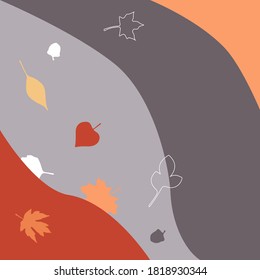 Abstract autumn background for social media, invitation, advertising. Colorful banners with autumn leaves. 