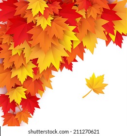 abstract autumn background - vector paper art illustration