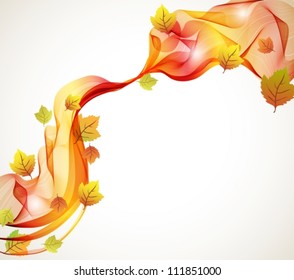 Abstract autumn background with wave,vector illustration for your design