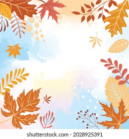 abstract autumn backgrounds for social media stories. Colorful banners with autumn  leaves.