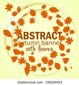 Abstract autumn banner with leaves