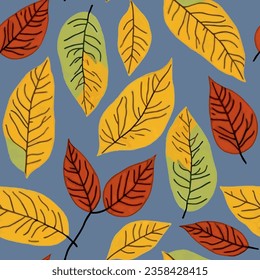 Abstract autumn botanical minimal shapes pattern. Collage contemporary print. Fashionable template for design. Modern ethnic style.