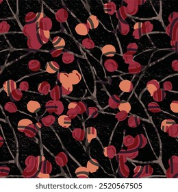 
Abstract autumn buds branches pattern