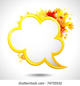 abstract autumn composition with speech bubble