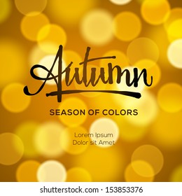 Abstract autumn defocused gold background, vector illustration. 