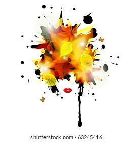 Abstract autumn face