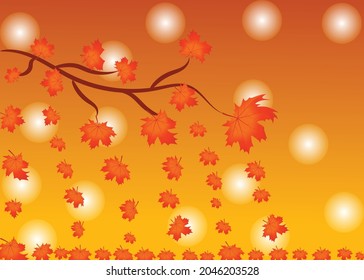 Abstract autumn falling stuff colorfull vector orange gold.