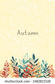 Abstract autumn fern leaves on yellow background vector for decoration on autumn festival.