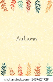 Abstract autumn fern leaves on a yellow background, vector for decoration for an autumn festival.