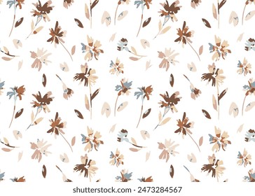 abstract autumn floral patterns with fine shading, vector illustrations, suitable for printing designs on white background.