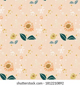 abstract autumn floral seamless pattern. Can use for print, template, fabric, presentation, textile, banner, poster, wallpaper, digital paper, scrapbook, instant download