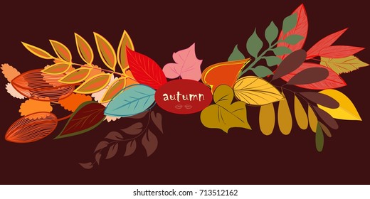 Abstract autumn  foliage background. Banner.