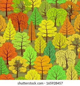 abstract autumn forest seamless background