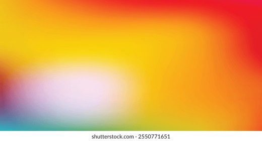 Abstract autumn gradient background with warm orange and red waves. Vector background