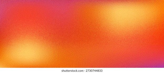 Abstractas gradiente de otoño. Fondo de ruido de grano con tonos de atardecer, tonos naranjas que crean una textura de fondo suave para el diseño de otoño o verano con una sensación atmosférica cálida. Vector de puntos de luz de gradación bg.