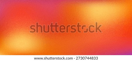 Abstract autumn gradient. Grain noise background with sunset tones, orange shades creating soft backdrop texture for fall or summer design with warm atmospheric feel. Vector light spots gradation bg.