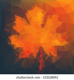 Abstract autumn illustration with maple leaf