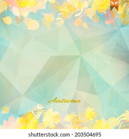 Abstract autumn illustration with maple Leaves. EPS10