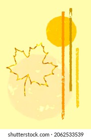 abstract autumn illustration, simple elements and leaves
