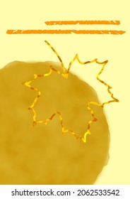 abstract autumn illustration, simple elements and leaves