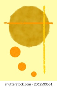 abstract autumn illustration, simple elements and leaves