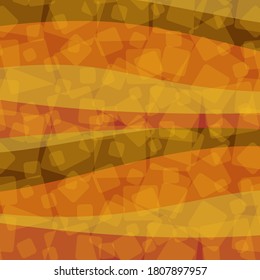 Abstract autumn image. The wave pattern of orange, red, yellow, etc. and the randomly arranged blocks give a retro impression. Created with vector data. Great for autumn postcards and banner backgroun