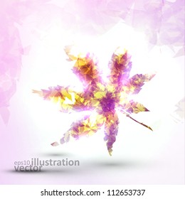 Abstract autumn leaf on colorful background, vector illustration eps10