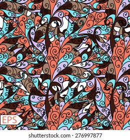 abstract autumn leaf seamless background. Vector EPS