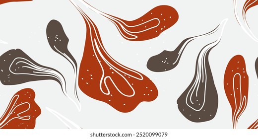 Abstract autumn leaf seamless pattern. Vector illustration