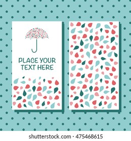 Abstract autumn leaves background with place for your text on the polka dot background. Greeting card.