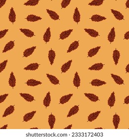 Abstract autumn leaves seamless pattern. Simple botanical leaf background. Retro decorative backdrop for fabric design, textile print, wrapping. Vector illustration