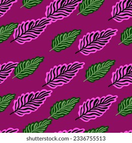 Abstrakter Herbst lässt nahtloses Muster. Einfaches botanisches Laubhintergrund. Retro dekorativer Hintergrund für Stoffdesign, Stoffdruck, Verpackung. Vektorgrafik