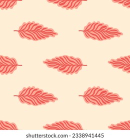 Abstract autumn leaves seamless pattern. Simple botanical leaf background. Retro decorative backdrop for fabric design, textile print, wrapping. Vector illustration