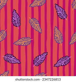 Abstract autumn leaves seamless pattern. Simple botanical leaf background. Retro decorative backdrop for fabric design, textile print, wrapping. Vector illustration