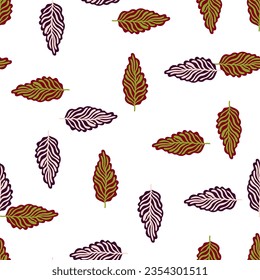 Resumen de hojas de otoño sin costuras. Sencillo fondo de hoja botánica. Fondo retro decorativo para el diseño de tejidos, impresión textil, envoltura. Ilustración del vector