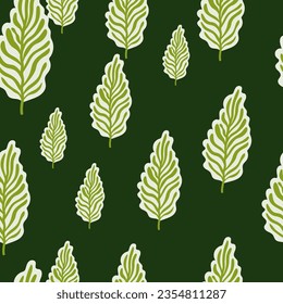 Resumen de hojas de otoño sin costuras. Sencillo fondo de hoja botánica. Fondo retro decorativo para el diseño de tejidos, impresión textil, envoltura. Ilustración del vector