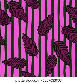 Abstract autumn leaves seamless pattern. Simple botanical leaf background. Retro decorative backdrop for fabric design, textile print, wrapping. Vector illustration