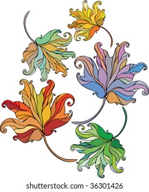 abstract autumn leaves with space for text