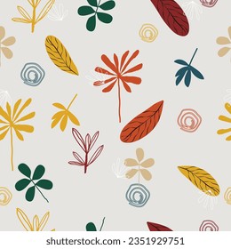 Abstract autumn leaves surface pattern seamless background vector illustration for fashion,fabric,wallpaper and print design
