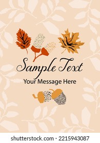 Abstract Autumn Leaves Vector Card Background