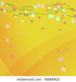 Abstract autumn leaves yellow background,Vectors illustration.