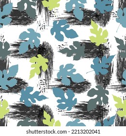 Abstract Autumn LeavesSeamless Pattern Background. Printing on fabric, card. colorful background.