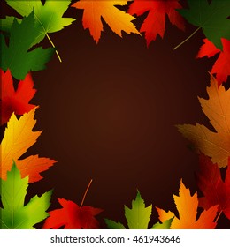 Abstract autumn maple leaf frame for your design