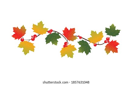 abstract otoño hojas de arce de otoño ilustración vectorial. símbolo de decoración de árboles de navidad. emblema aislado sobre fondo blanco, Estilo plano para diseño gráfico y web, invitación, tarjeta, folleto. EPS10