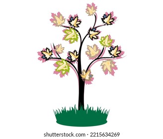 Resumen de arce de otoño sobre fondo blanco. Ilustración vectorial para el diseño de tarjetas, carátulas, baldosas, papel pintado, decoración de pared