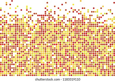 Abstract autumn mosaic - vector background from circles with copy space