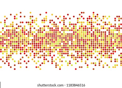 Abstract autumn mosaic - vector background from circles with copy space