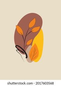 Abstract autumn orange. Color spots. Autumn leaves. Abstract composition. 